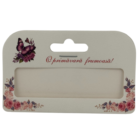 Set 100 Bucati Ambalaje de Carton pentru Martisor, Flippy, Cutii Bratara, Model Fluturi Mov [1]