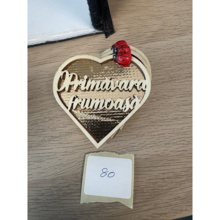 Martisoare diverse - Set 100 bucati Martisor cu Magnet Model Primavara Frumoasa Inima