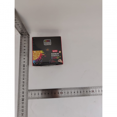 Set 100 de Planse Razuibile, Flippy, din Hartie Curcubeu, 2 Creioane din Bambus + 2 Sabloane, +3 Ani, 8.5 x 8.5 cm, Multicolor [1]