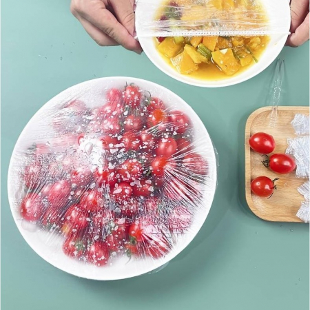 Set 100 Folie de Protectie Elastica pentru Alimente si Boluri Flippy, material plastic, prospetime, diametrul 12 - 40 cm [5]