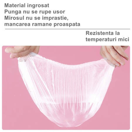 Set 100 Folie de Protectie Elastica pentru Alimente si Boluri Flippy, material plastic, prospetime, diametrul 12 - 40 cm [3]