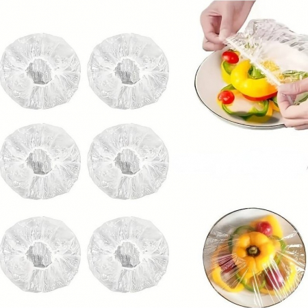 Boluri si accesorii - Set 100 Folie de Protectie Elastica pentru Alimente si Boluri Flippy, material plastic, prospetime, diametrul 12 - 40 cm
