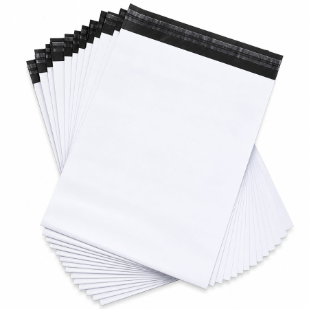 Alte articole pentru casă - Set 100 Pungi Curierat Autoadezive pentru Ambalare Colete, Rezistente la Transport, Grosime 50 Microni, Alb la Exterior si Negru la Interior, 500 x 700 x 40 mm