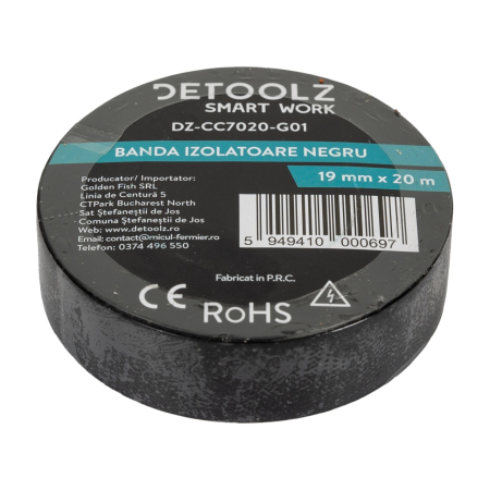 Scule si Unelte  - Set 10buc banda izolatoare Detoolz 19mm*20m NEGRU G01