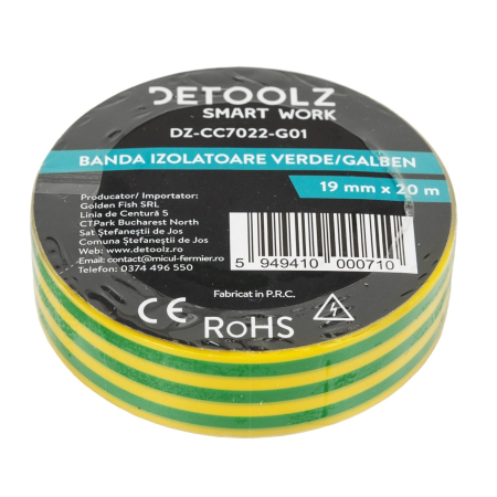 Scule si Unelte  - Set 10buc banda izolatoare Detoolz 19mm*20m VE/GA G01