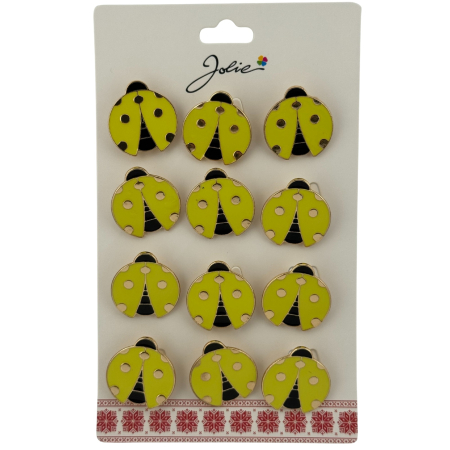 Seturi Brose - Set 12 Brose Martisor pentru Copii, Jolie, Model Buburuza, Auriu