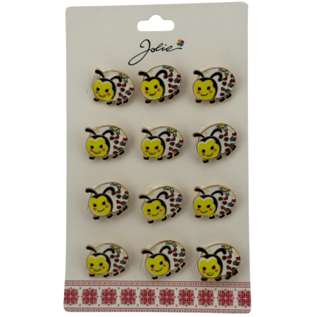 Seturi Brose - Set 12 Brose Martisor pentru Copii, Jolie, Model Buburuza, Galbena