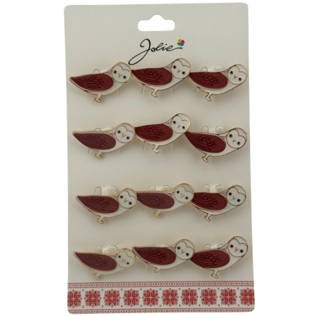 Seturi Brose - Set 12 Brose Martisor pentru Copii, Jolie, Model Bufnita, Auriu Maro
