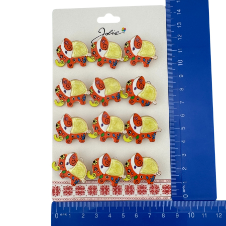 Set 12 Brose Martisor pentru Copii, Jolie, Model Elefant cu Design, Multicolor [4]