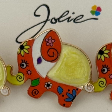 Set 12 Brose Martisor pentru Copii, Jolie, Model Elefant cu Design, Multicolor [1]