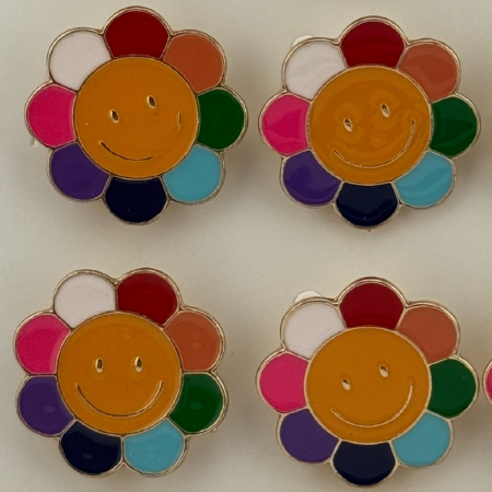 Set 12 Brose Martisor pentru Copii, Jolie, Model Floare care Zambeste, Multicolor [3]