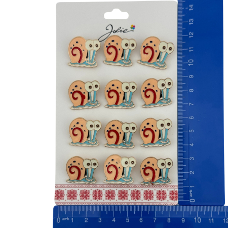 Set 12 Brose Martisor pentru Copii, Jolie, Model Melc, Multicolor [4]
