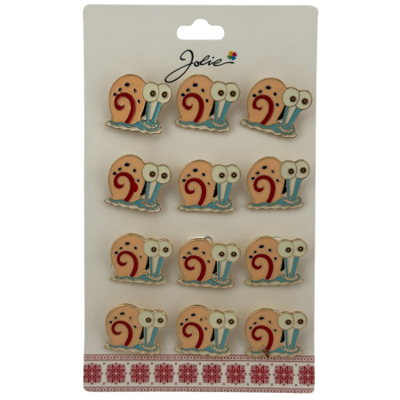 Seturi Brose - Set 12 Brose Martisor pentru Copii, Jolie, Model Melc, Multicolor