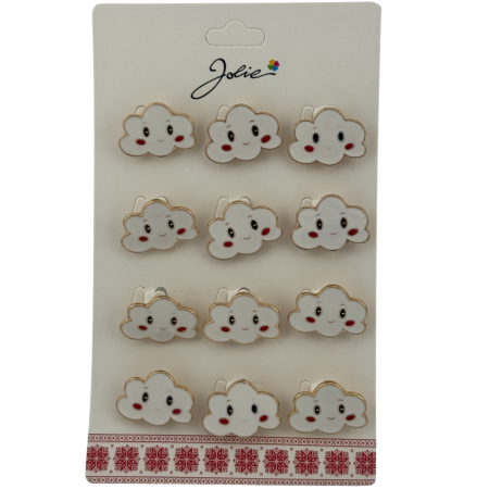 Seturi Brose - Set 12 Brose Martisor pentru Copii, Jolie, Model Norisor, Alb