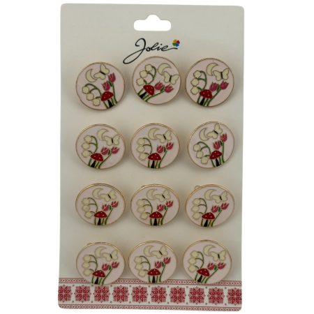 Seturi Brose - Set 12 Brose Martisor pentru Copii, Jolie, Model Primavara, Multicolor