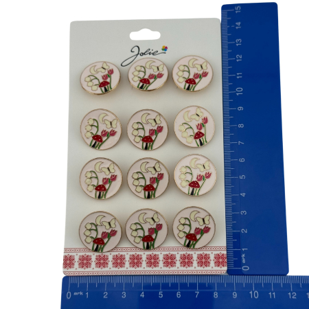 Set 12 Brose Martisor pentru Copii, Jolie, Model Primavara, Multicolor [4]