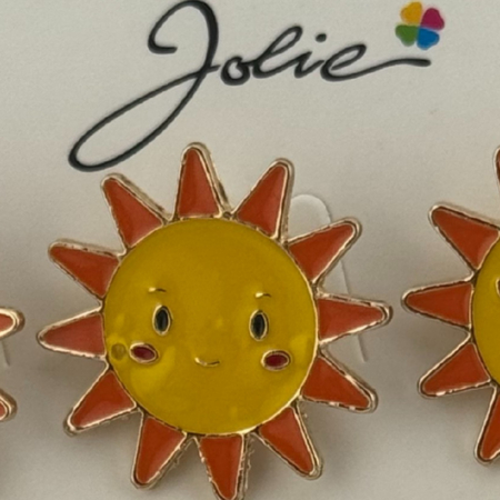 Set 12 Brose Martisor pentru Copii, Jolie, Model Soare, Galben [1]