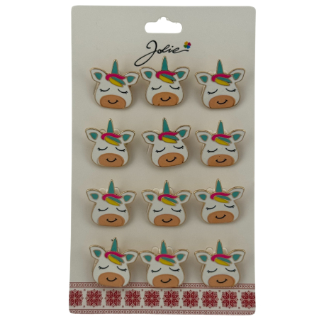 Seturi Brose - Set 12 Brose Martisor pentru Copii, Jolie, Model Unicorn cu Ochii Inchisi, Multicolor
