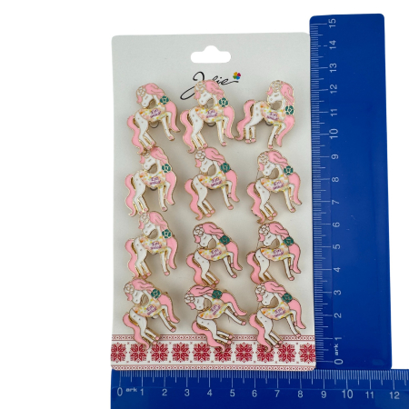 Set 12 Brose Martisor pentru Copii, Jolie, Model Unicorn cu Par Roz, cu Mesaj Esti Unica, Multicolor [4]