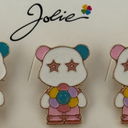 Set 12 Brose Martisor pentru Copii, Jolie, Model Urs Panda cu Floare Multicolora [1]