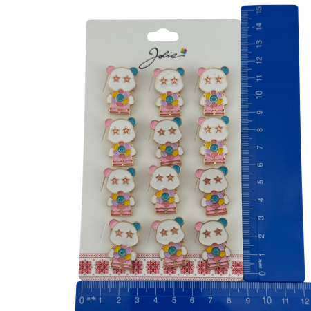 Set 12 Brose Martisor pentru Copii, Jolie, Model Urs Panda cu Floare Multicolora [4]
