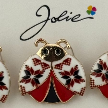 Set 12 Brose Martisor Primavara, Jolie, Model Buburuza cu Motiv Traditional [1]
