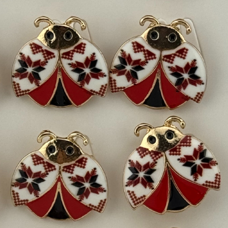 Set 12 Brose Martisor Primavara, Jolie, Model Buburuza cu Motiv Traditional [2]