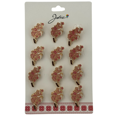 Seturi Brose - Set 12 Brose Martisor Primavara, Jolie, Model Buchet de Flori Roz