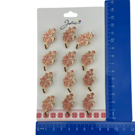 Set 12 Brose Martisor Primavara, Jolie, Model Buchet de Flori Roz [4]