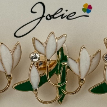 Set 12 Brose Martisor Primavara, Jolie, Model Buchet Ghiocei cu Piatra [1]