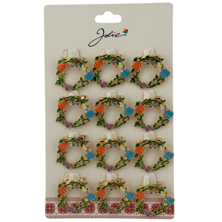 Seturi Brose - Set 12 Brose Martisor Primavara, Jolie, Model Coroana de Flori, Multicolor