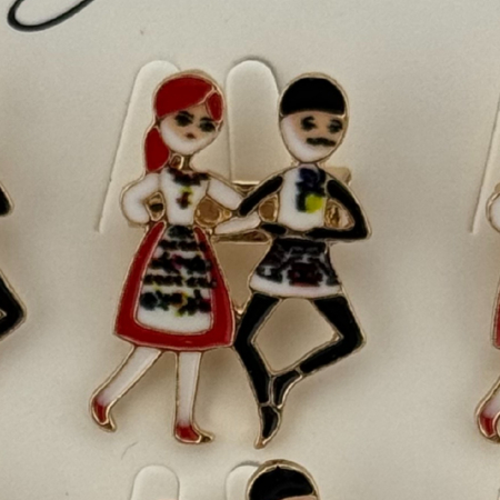 Set 12 Brose Martisor Primavara, Jolie, Model Cuplu Dansatori Traditional, Multicolor [1]