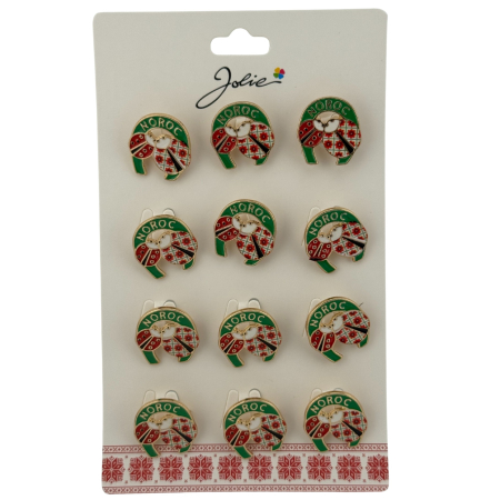 Seturi Brose - Set 12 Brose Martisor Primavara, Jolie, Model Doua Buburuze in Potcoava, Noroc, Multicolor