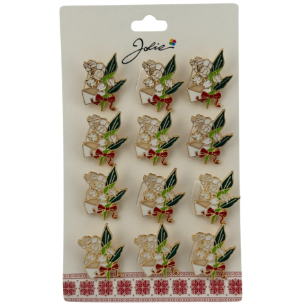 Seturi Brose - Set 12 Brose Martisor Primavara, Jolie, Model Flori Lacrimioare si Scrisoare
