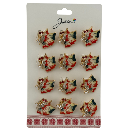 Seturi Brose - Set 12 Brose Martisor Primavara, Jolie, Model Fluture Rosu