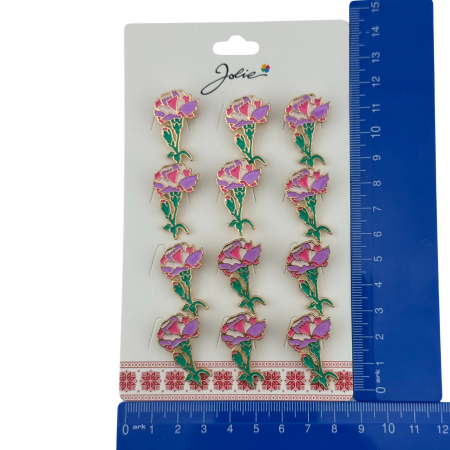 Set 12 Brose Martisor Primavara, Jolie, Model Garoafe Roz [4]