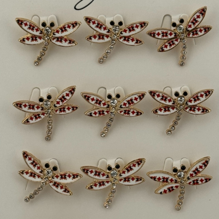 Set 12 Brose Martisor Primavara, Jolie, Model Libelula cu Motiv Traditional si Pietre [3]