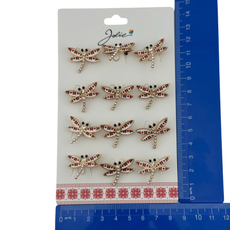 Set 12 Brose Martisor Primavara, Jolie, Model Libelula cu Motiv Traditional si Pietre [4]