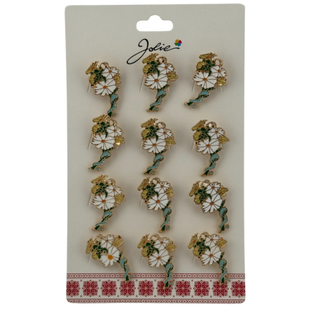 Seturi Brose - Set 12 Brose Martisor Primavara, Jolie, Model Margarete Impletite