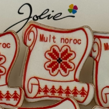 Set 12 Brose Martisor Primavara, Jolie, Model Papirus, cu Mesaj Mult Noroc [1]