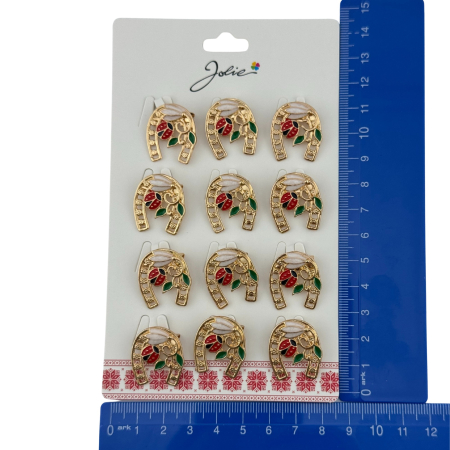 Set 12 Brose Martisor Primavara, Jolie, Model Potcoava cu Buburuza si Ghiocel [4]