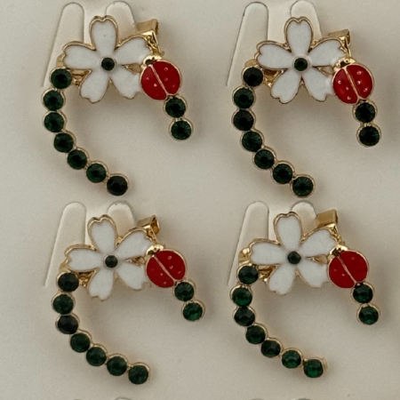 Set 12 Brose Martisor Primavara, Jolie, Model Potcoava cu Floare si Buburuza [2]