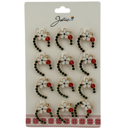 Seturi Brose - Set 12 Brose Martisor Primavara, Jolie, Model Potcoava cu Floare si Buburuza