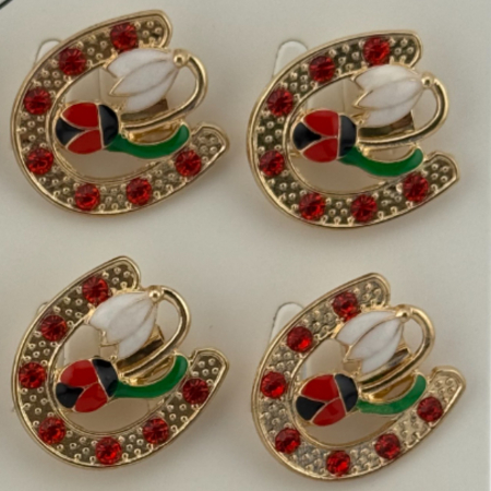 Set 12 Brose Martisor Primavara, Jolie, Model Potcoava cu Pietre, Buburuza si Floare, Multicolor [2]