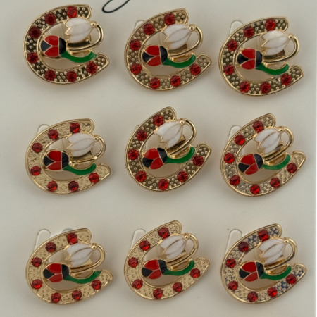 Set 12 Brose Martisor Primavara, Jolie, Model Potcoava cu Pietre, Buburuza si Floare, Multicolor [3]
