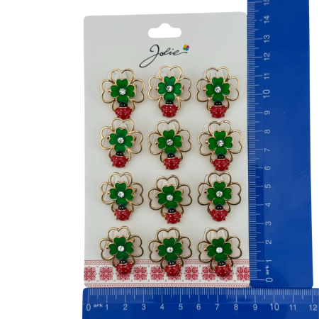Set 12 Brose Martisor Primavara, Jolie, Model Trifoi cu Buburuza [4]
