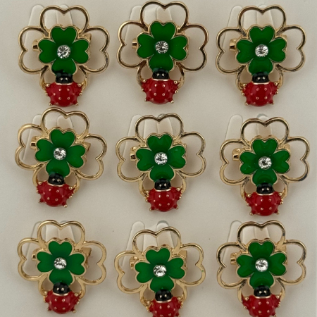 Set 12 Brose Martisor Primavara, Jolie, Model Trifoi cu Buburuza [3]