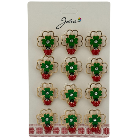 Sub 99 Lei - Set 12 Brose Martisor Primavara, Jolie, Model Trifoi cu Buburuza