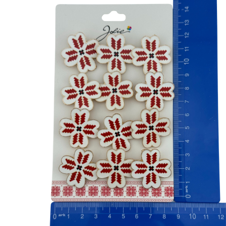 Set 12 Brose Martisor Primavara, Jolie, Model Trifoi cu Motiv Traditional Rosu [4]