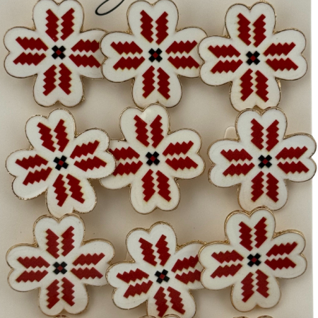 Set 12 Brose Martisor Primavara, Jolie, Model Trifoi cu Motiv Traditional Rosu [3]